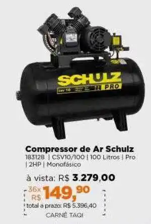 Lojas TaQi Compressor de ar schulz oferta