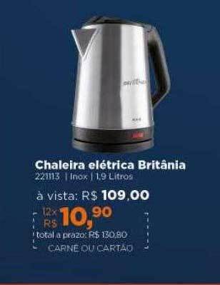 Lojas TaQi Chaleira elétrica britânia oferta