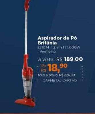 Lojas TaQi Aspirador de pó britânia oferta