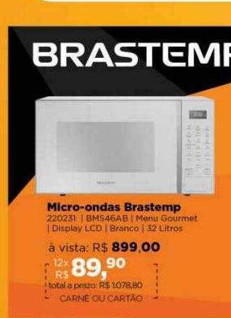 Lojas TaQi Micro-ondas brastemp oferta