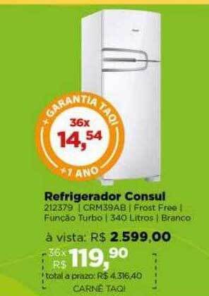 Lojas TaQi Refrigerador consul oferta