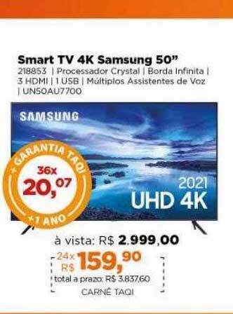 Lojas TaQi Smart tv 4k samsung 50 oferta