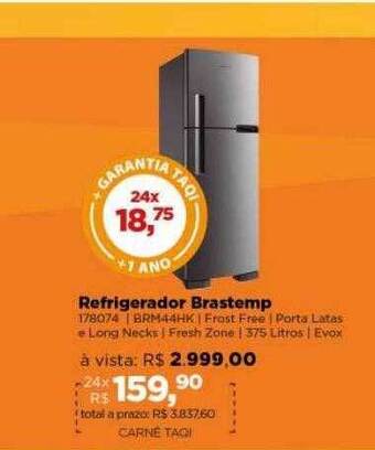 Lojas TaQi Refrigerador brastemp oferta