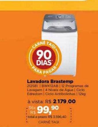 Lojas TaQi Lavadora brastemp oferta