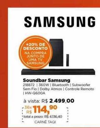 Lojas TaQi Soundbar samsung oferta