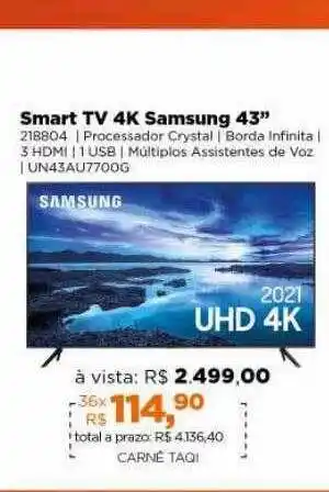 Lojas TaQi Smart tv 4k samsung 43 oferta