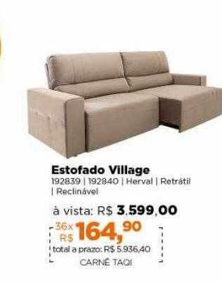 Lojas TaQi Estofado village oferta