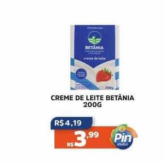 Pinheiro Supermercado Creme de leite betânia oferta