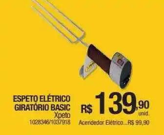Milium Espeto elétrico giratório basic xpeto oferta