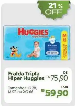 Fralda tripla hiper huggies