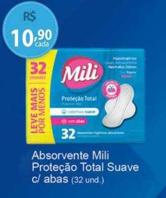 Tchê Farmácias Absorvente mili proteção total suave c abas oferta