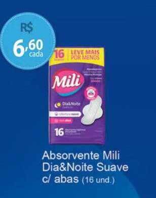 Tchê Farmácias Absorvente mili dia&noite suave c abas oferta