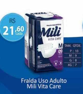 Fralda uso adulto mili vita care