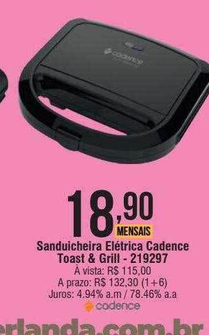 Sanduicheira elétrica cadence toast & grill