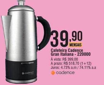 Berlanda Cafeteira cadence gran italiana oferta