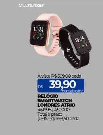 Relógio smartwatch londres atrio