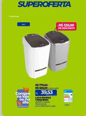 Lojas Certel Lava-roupas tanquinho oferta