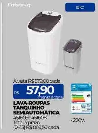 Lava-roupas tanquinho semiautomática