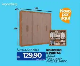 Lojas Certel Kappesberg roupeiro 6 portas oferta
