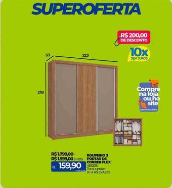 Lojas Certel Roupeiro 3 portas de correr flex oferta