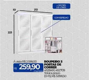 Lojas Certel Roupeiro 3 portas de correr oferta