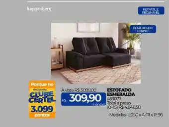 Lojas Certel Kappesberg estofado esmeralda oferta