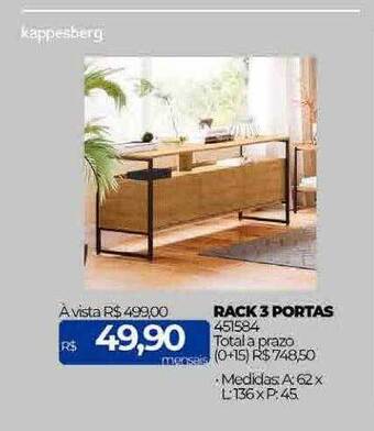 Lojas Certel Rack 3 portas oferta