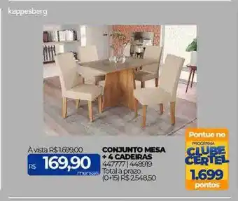 Lojas Certel Kappesberg conjunto mesa + 4 cadeiras oferta