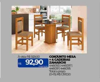 Lojas Certel Conjunto mesa + 4 cadeiras zamarchi oferta