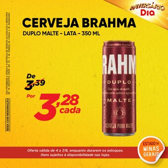 Dia Cerveja Brahma Duplo Malte Lata 350ml oferta