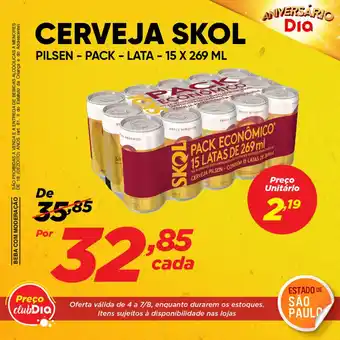 Dia Cerveja Skol Pilsen 15x269ml oferta
