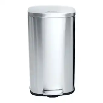 Lixeira pedal top clean inox 30 litros com balde interno