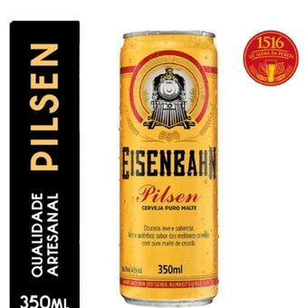 Cerveja pilsen puro malte eisenbahn lata 350ml