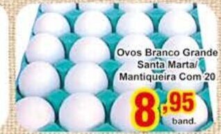 Rossi Supermercado Ovos Branco Grande Santa Marta Mantiqueira com 20 oferta