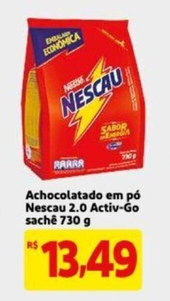 Extra Supermercado Achocolatado em po Nescau 2.0 Activ-Go sache 730g oferta