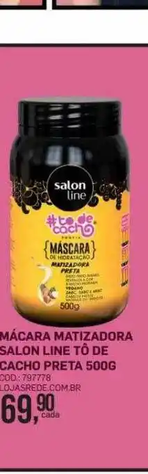 Máscara matizadora salon line tô de cacho preta
