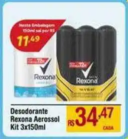 Max Atacadista Desodorante rexona aerossol kit 3 oferta