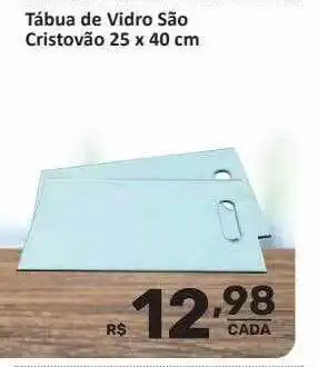 Tábua de vidro são cristovão 25 x 40 cm