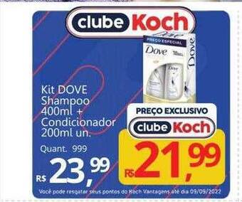 Supermercados Koch Kit dove shampoo + condicionador oferta