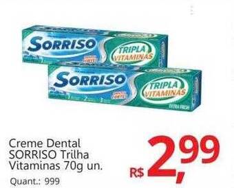 Supermercados Koch Creme dental sorriso trilha vitaminas oferta