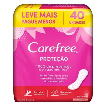 Carrefour Protetor diário sem abas carefree proteção 40 unidades oferta