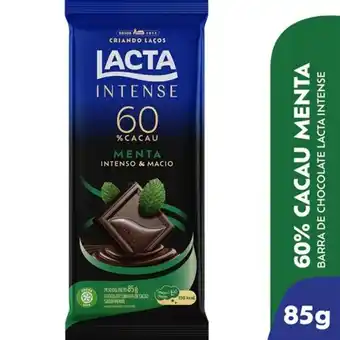 São Roque Supermercados Chocolate lacta intense 60% cacau menta 85g oferta