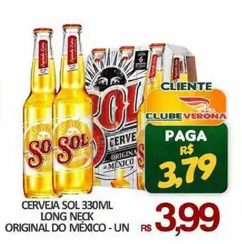 Verona Supermercados Cerveja Sol Long Neck Original Do México 330ml oferta