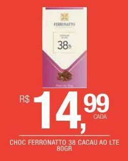 DB Supermercados Choc ferronatto 38 cacau ao lte 80gr oferta