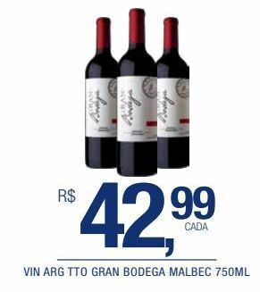 DB Supermercados Vin arg tto gran bodega malbec 750ml oferta