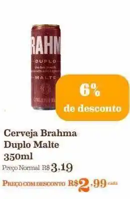 Mercadinhos São Luiz Cerveja brahma duplo malte 6% de desconto oferta