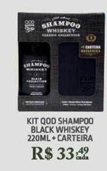 Kit qod shampoo black whiskey + carteira