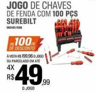 AutoZone Jogo ce chaves de fenda com 100 pçs surebilt oferta