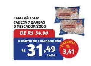 Camarão sem cabeça 7 barbas o pescador
