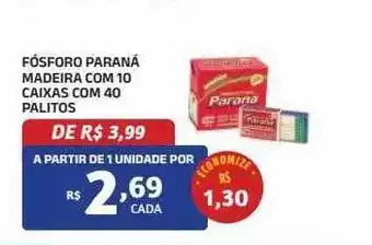 Fósforo paraná madeira com 10 caixas com 40 palitos